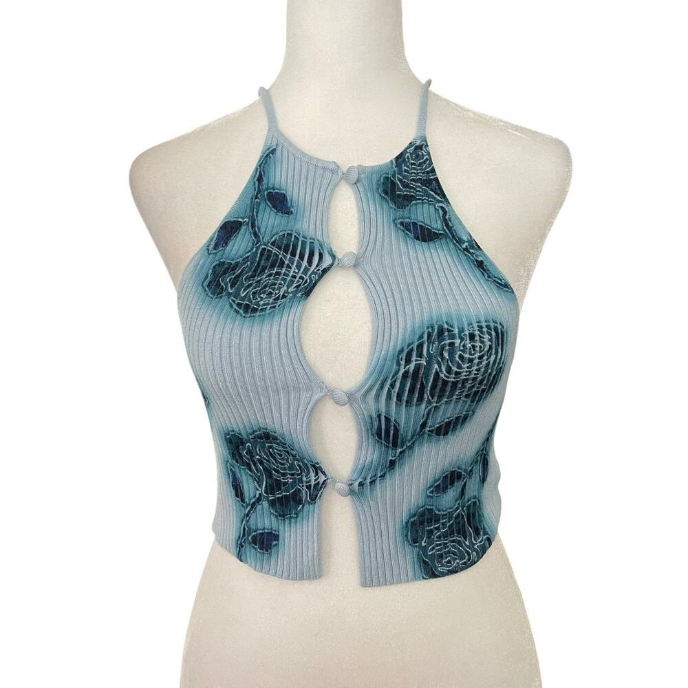 NWT Urban Outfitters Womens Medium Tank Top Pru Floral Peekaboo Sweater Cami
